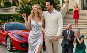 At my wedding, my mother smiled and announced, “We’re transferring the car your in-laws gave you to your sister” in front of 204 guests. My sister laughed into the shocked silence and added, “Relax, Em, you guys have two cars already. It’s just a car.” I was too stunned to speak. Then my groom slowly stood up, took the microphone, and said, “Actually, Carol, there’s something you both need to know about that car…” The entire table went silent.