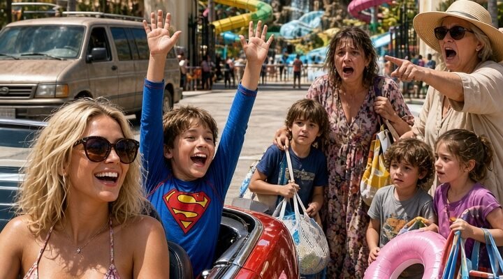 “Your son can’t ride with us — no room,” Sister said. There were 3 empty seats. My son watched through the window as all his cousins drove to the water park. Mom waved: “Next time!” I took my son myself. VIP passes. $450. Then I cancelled the gas card my sister used every week. My account. $600/month. When she pulled up to the pump on empty...